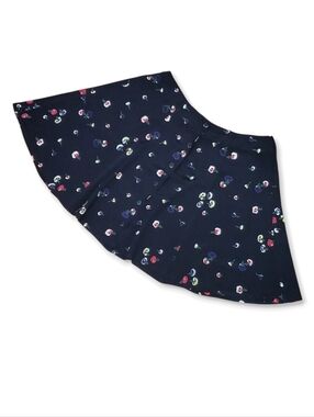 Warehouse Size M Skirt Vintage Black Chiffon Flowers Ditzy Floral Button Front